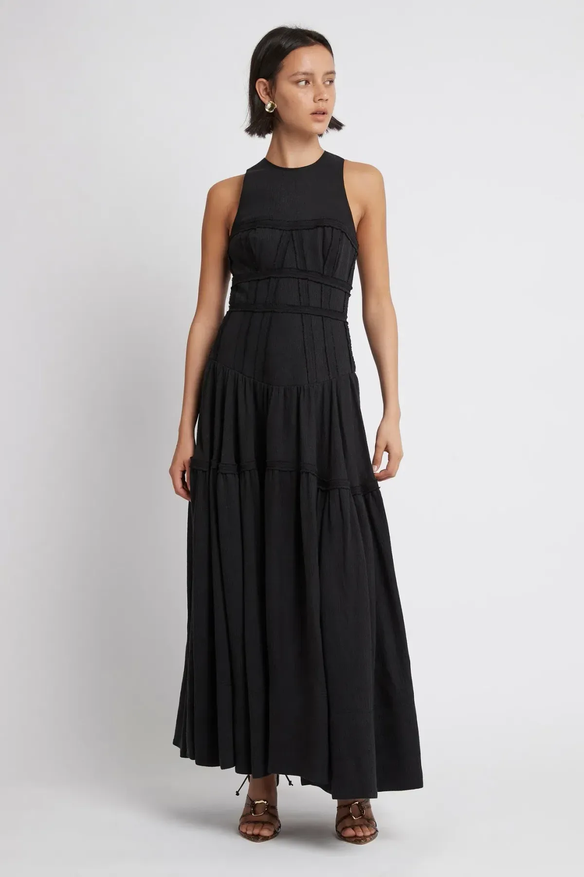 Aje Tidal Corset Midi Dress Black Size 8 - Image 1