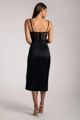 Meshki Talisa Chain Strap Midi Dress in Black Size XS / Au 6 for rent on The Volte - image 3