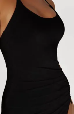 Meshki Allison Jersey Ruched Split Dress Black Size XS / Au 6 for rent on The Volte - image 4