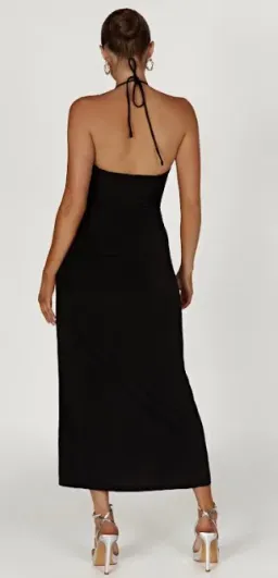 Meshki Allison Jersey Ruched Split Dress Black Size XS / Au 6 for rent on The Volte - image 3