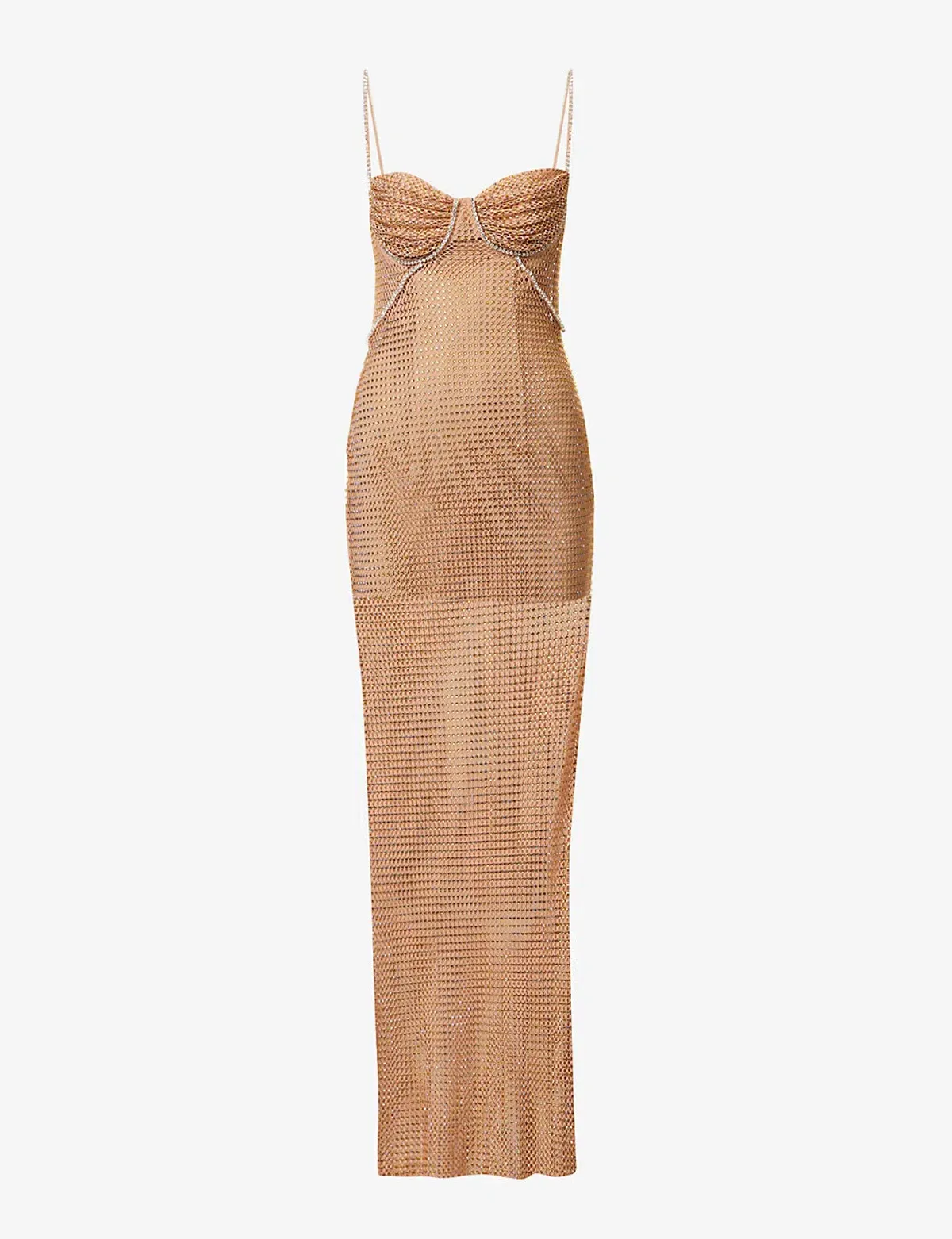 Self Portrait Hotfix Fishnet Maxi Nude Size AU 12 - Image 4