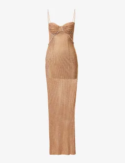 Self Portrait Hotfix Fishnet Maxi Nude Size AU 12 for rent on The Volte - image 4