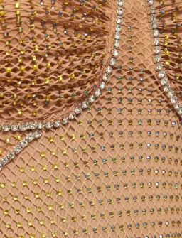 Self Portrait Hotfix Fishnet Maxi Nude Size AU 12 for rent on The Volte - image 5