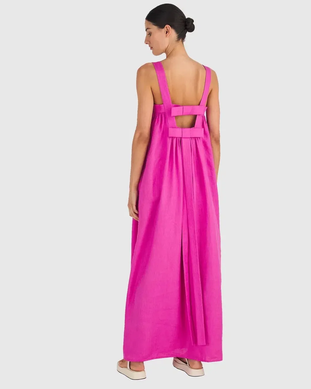 Oroton Bow Detail Sundress Pink Size AU 12 for rent on The Volte - main image