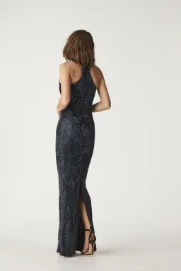 Rachel Gilbert Hand Embellished Carrie Gown Midnight Black Size AU 6 for rent on The Volte - image 2