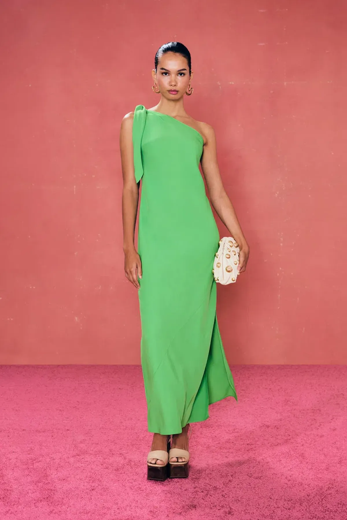 Cult Gaia Kamila Asymmetric Maxi Dress Green Size M / Au 10 - Image 1