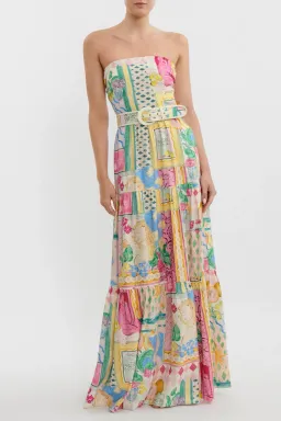 Rebecca Vallance Le Mur Rose Maxi Dress Print Size 10 for rent on The Volte - image 1