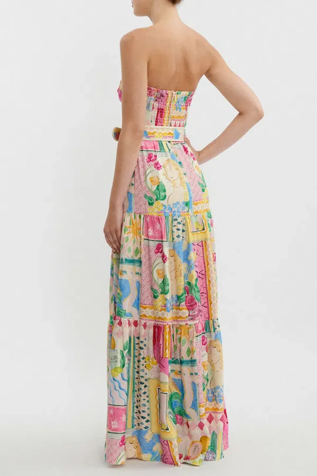 Rebecca Vallance Le Mur Rose Maxi Dress Print Size 10 for rent on The Volte - main image