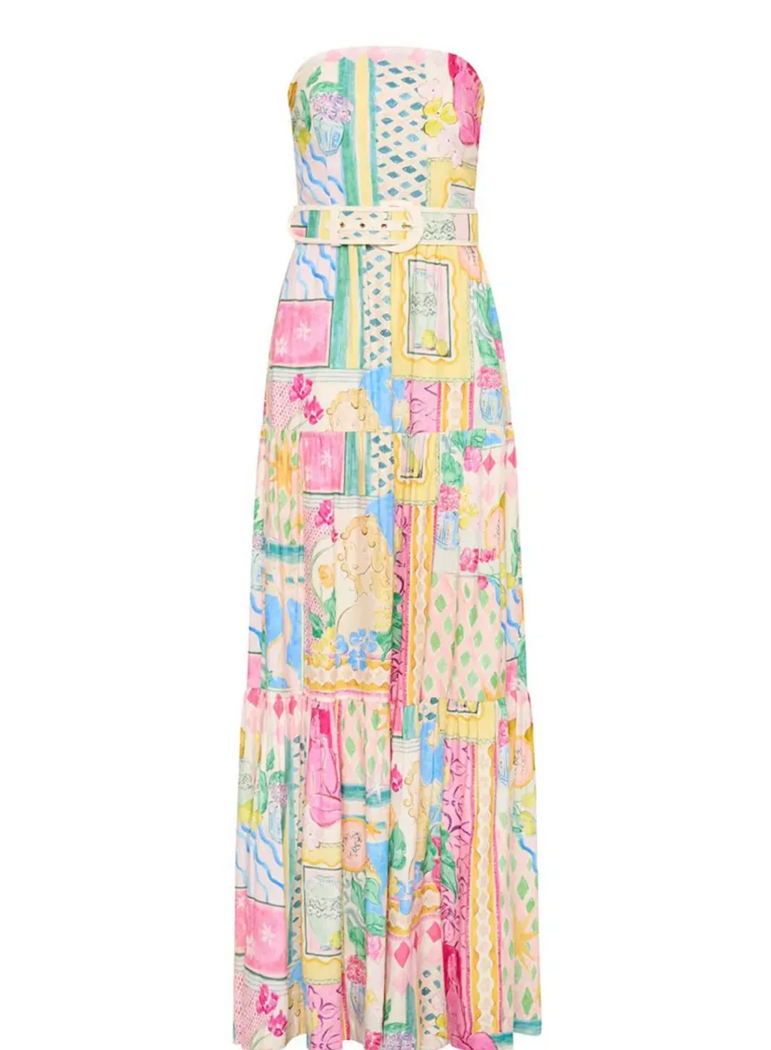 Rebecca Vallance Le Mur Rose Maxi Dress Print Size 10 for rent on The Volte - main image