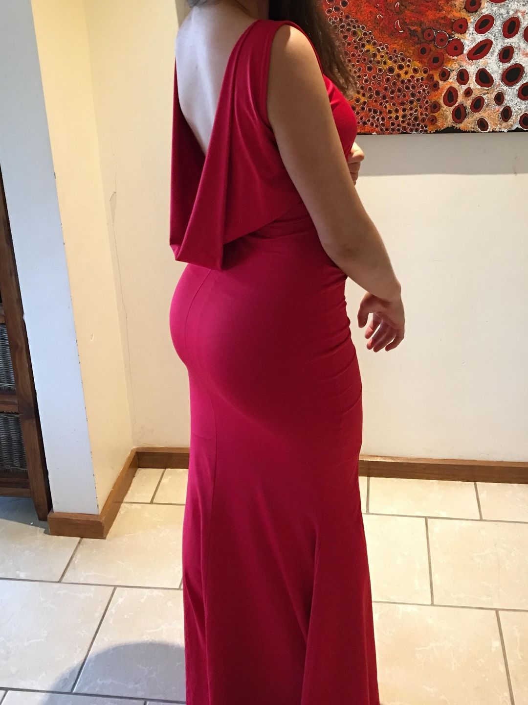 Zachary The Label Cowl Back Gown in Red Size 10 for rent on The Volte - main image