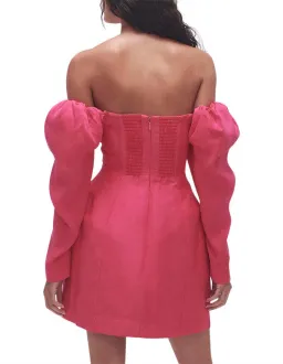 Aje Baret Sleeved Mini Dress Pink Size 8 for rent on The Volte - image 4