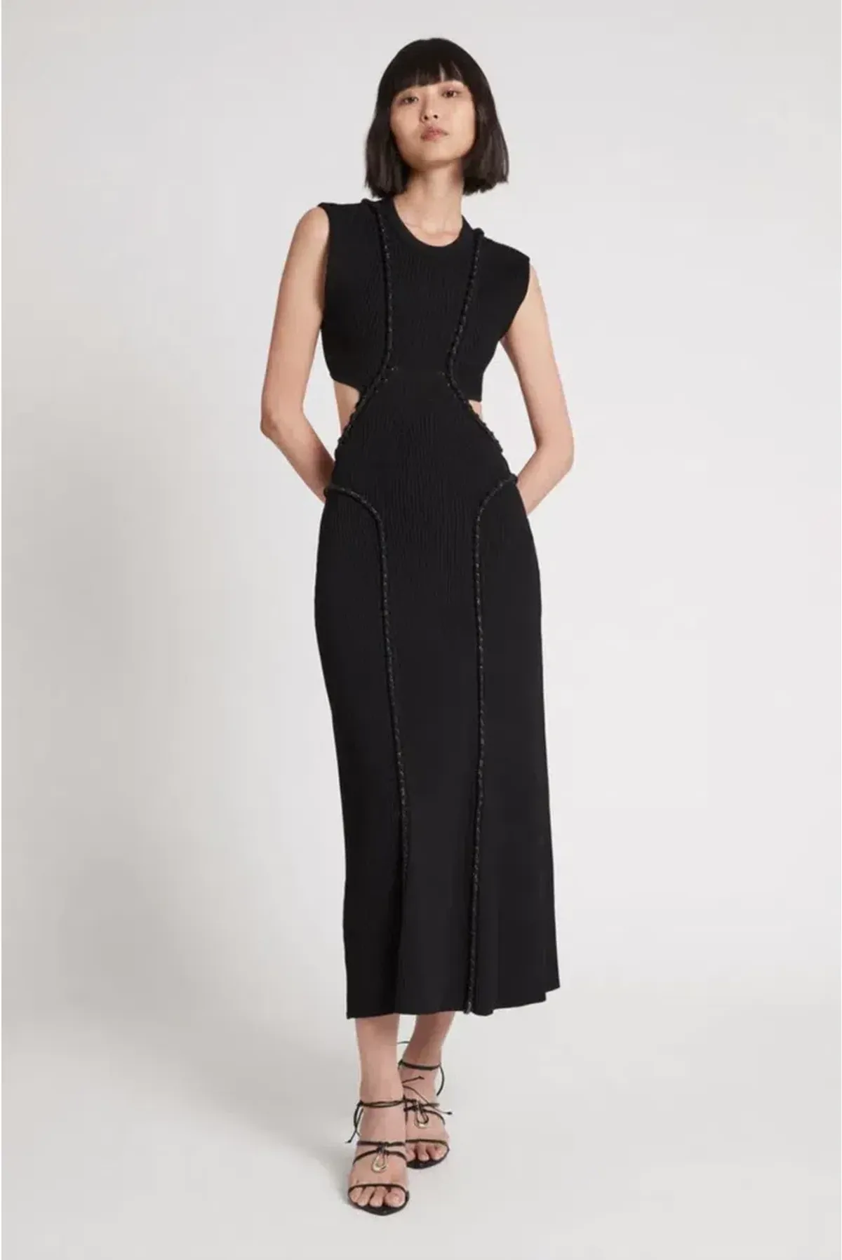 Aje Arp Cut Out Midi Dress Black Size 10 - Image 1