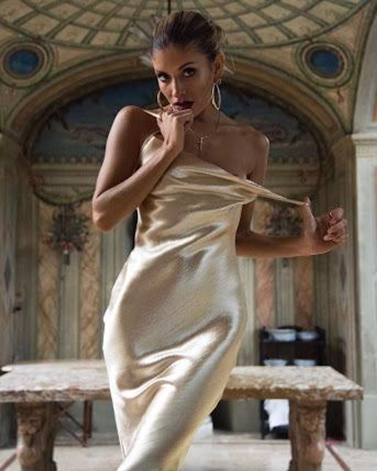 Rat & Boa Sofia Midi Dress Gold Size 12 - Image 3