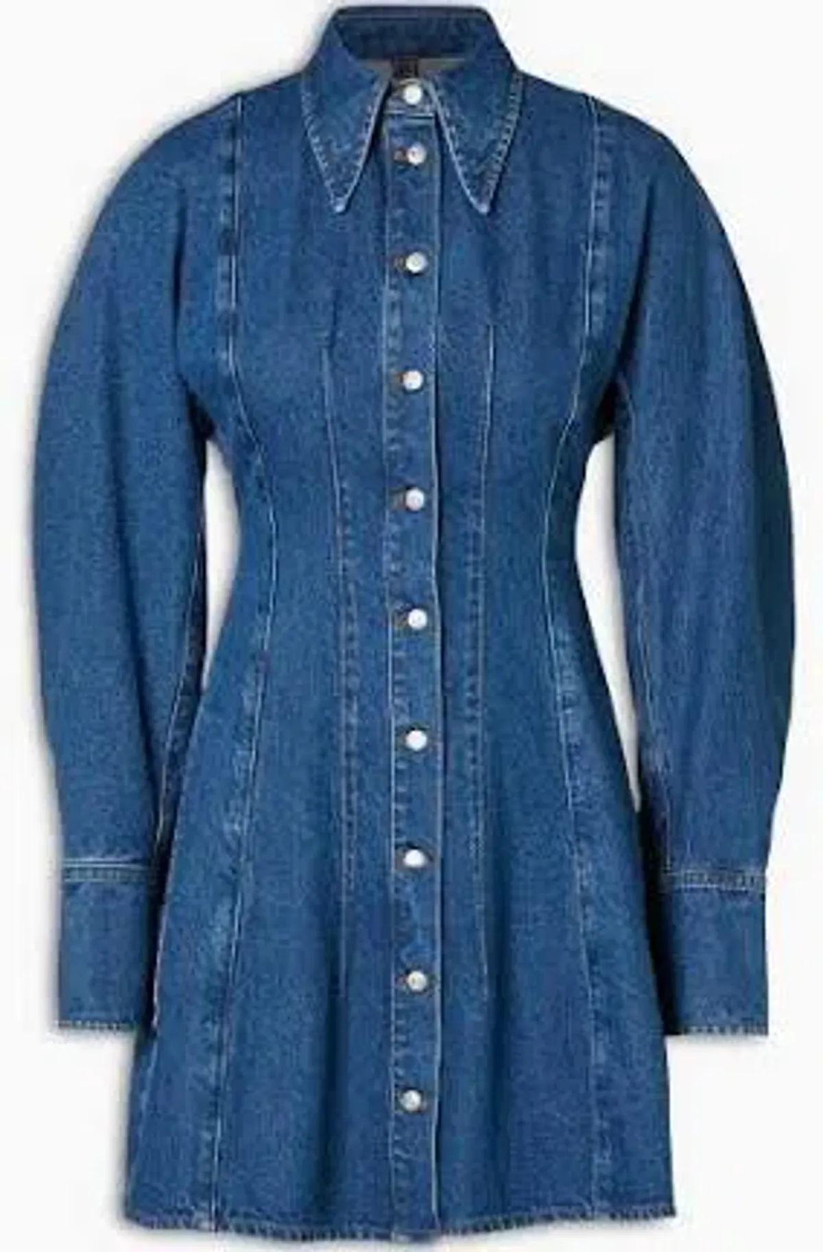 Scanlan Theodore Denim Cocoon Sleeve Mini Dress Blue Size AU 10 - Image 3