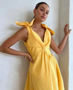 Rachel Gilbert Emiliano Gown Yellow Size AU 8 for rent on The Volte - image 4