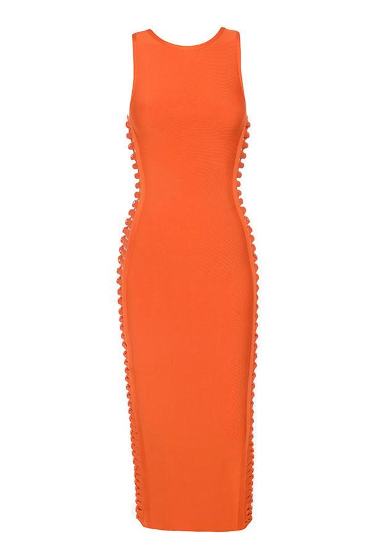 House of CB Martinique Midi Dress Orange Size 8 - Image 3