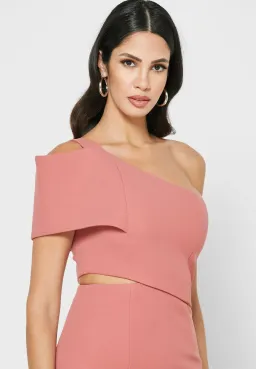 Elliatt Adorn Structured One Shoulder Dress Pink Size 12 for rent on The Volte - image 2