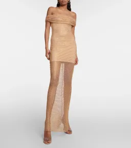 Self-portrait Rhinestone-embellished Maxi Dress Size 6 for rent on The Volte - image 5