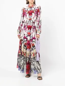 Camilla Button Through Tiered Dress Reign Of Roses Size L / Au 14 for rent on The Volte - image 1