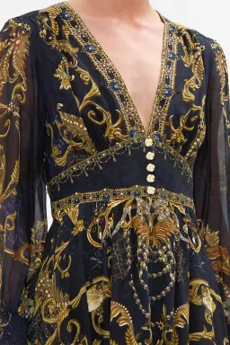 Camilla Button Dress With Shaped Waistband Moonlight Melodies Size XL / Au 16 for rent on The Volte - image 2