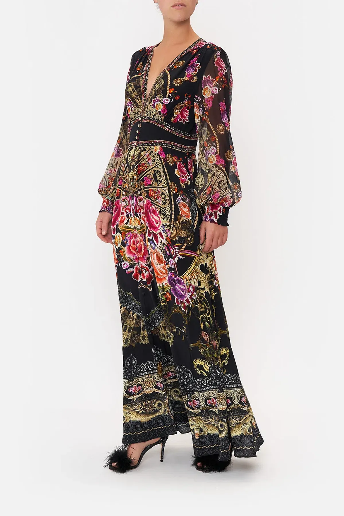 Camilla Button Dress With Shaped Waistband Dance With Duende Size XL / Au 16 for rent on The Volte - main image