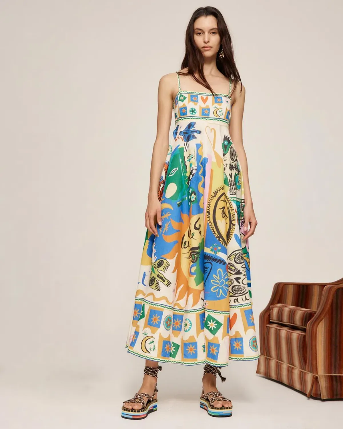 Alemais Soleil Sundress Print Size 8 - Image 1