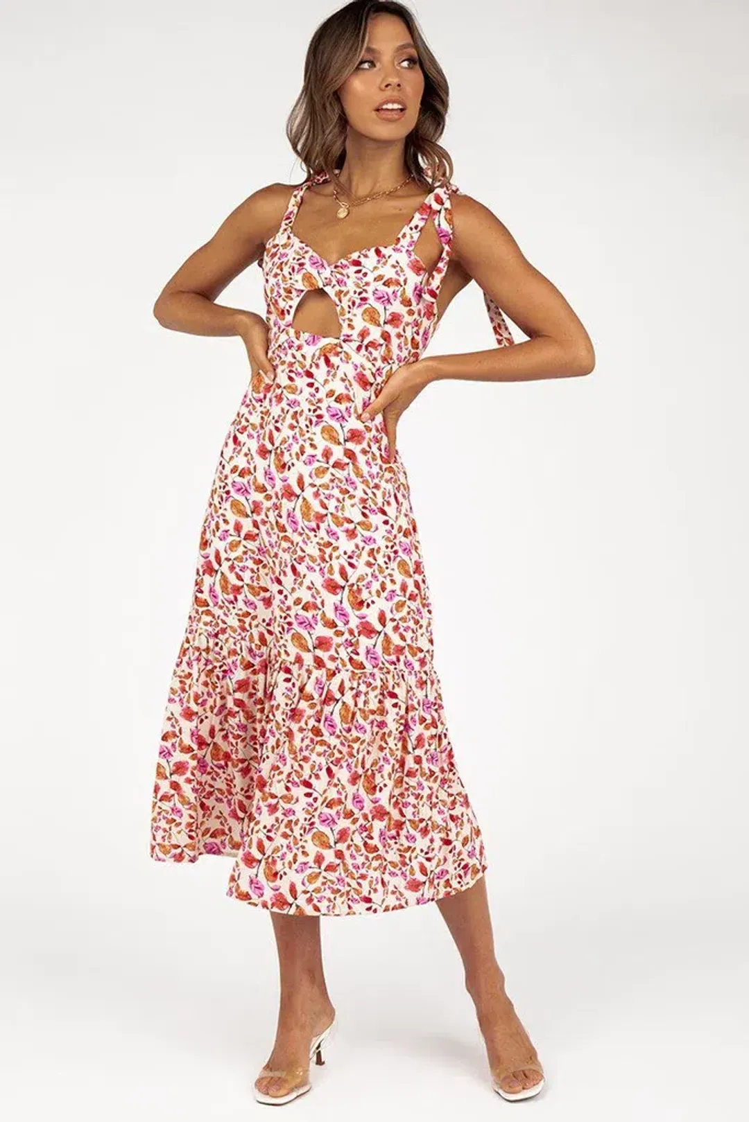Dissh Paloma Sleeveless Midi Dress Floral Size 8 for rent on The Volte - main image