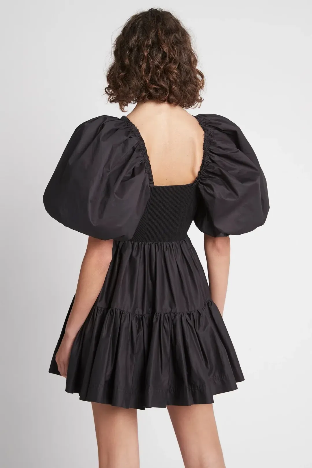 Aje Casa Puff Sleeve Mini Dress Black Size 6 for rent on The Volte - main image