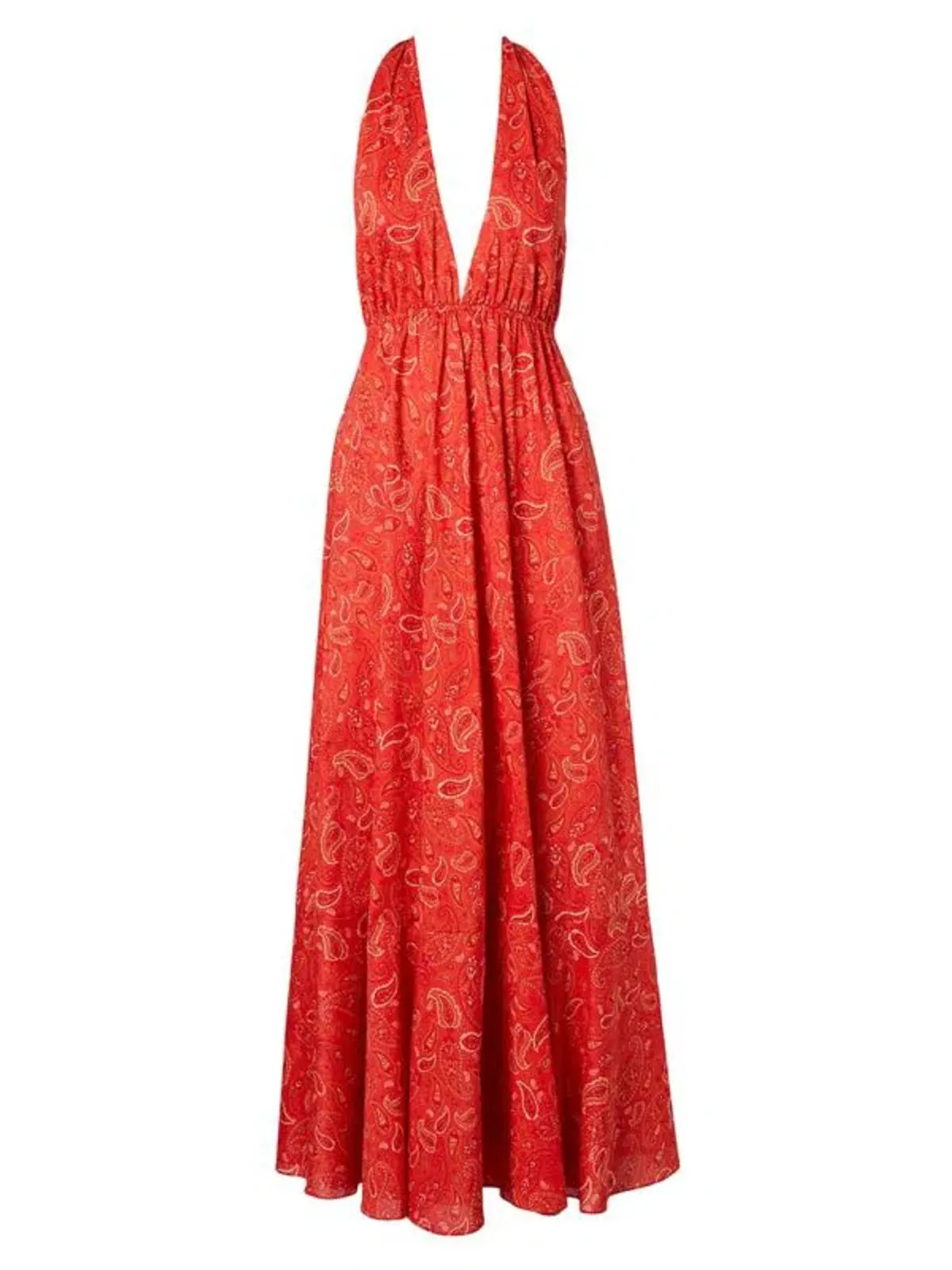 Scanlan Theodore Cotton Paisley Halter Dress Red Size AU 8 - Image 3