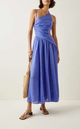 Zimmermann Tropicana Asymmetric Dress Purple Size 1 / AU 10 for rent on The Volte - image 1