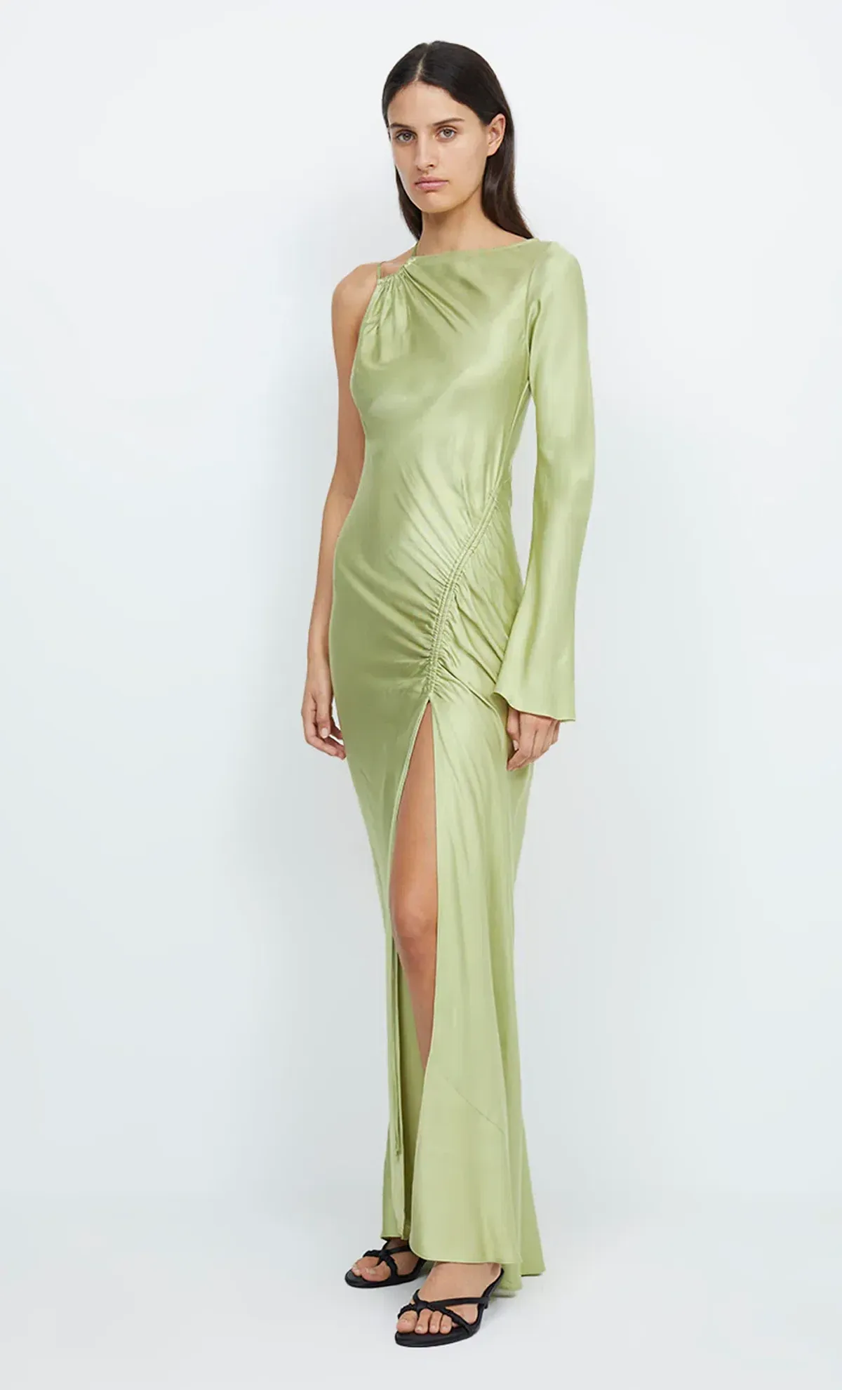 Bec & Bridge Kai Asym Maxi Dress Pear Green Size AU 8 - Image 4