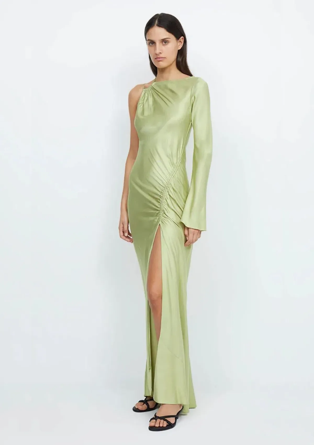 Bec & Bridge Kai Asym Maxi Dress Pear Green Size AU 8 - Image 1