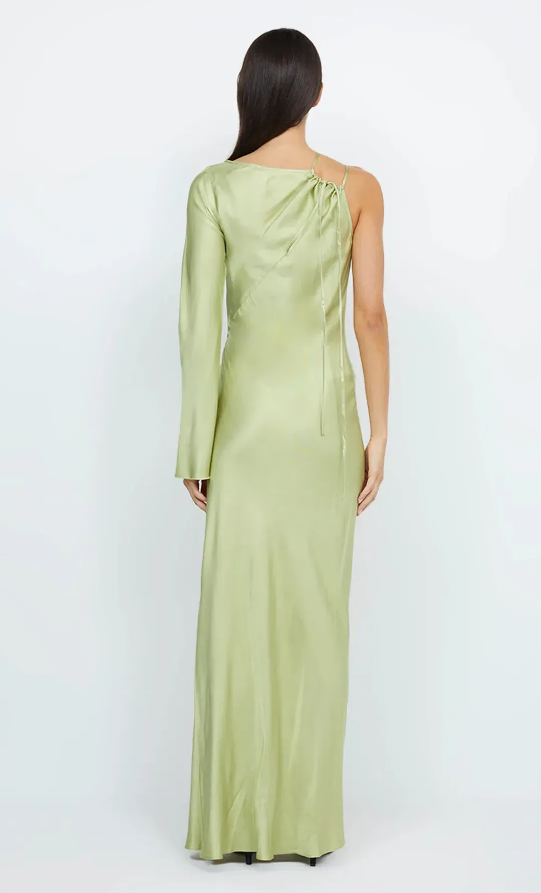 Bec & Bridge Kai Asym Maxi Dress Pear Green Size AU 8 for rent on The Volte - main image