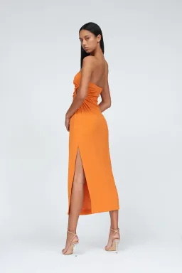 By Johnny Selena Strapless Dress in Mandarin Size 12 for rent on The Volte - image 6
