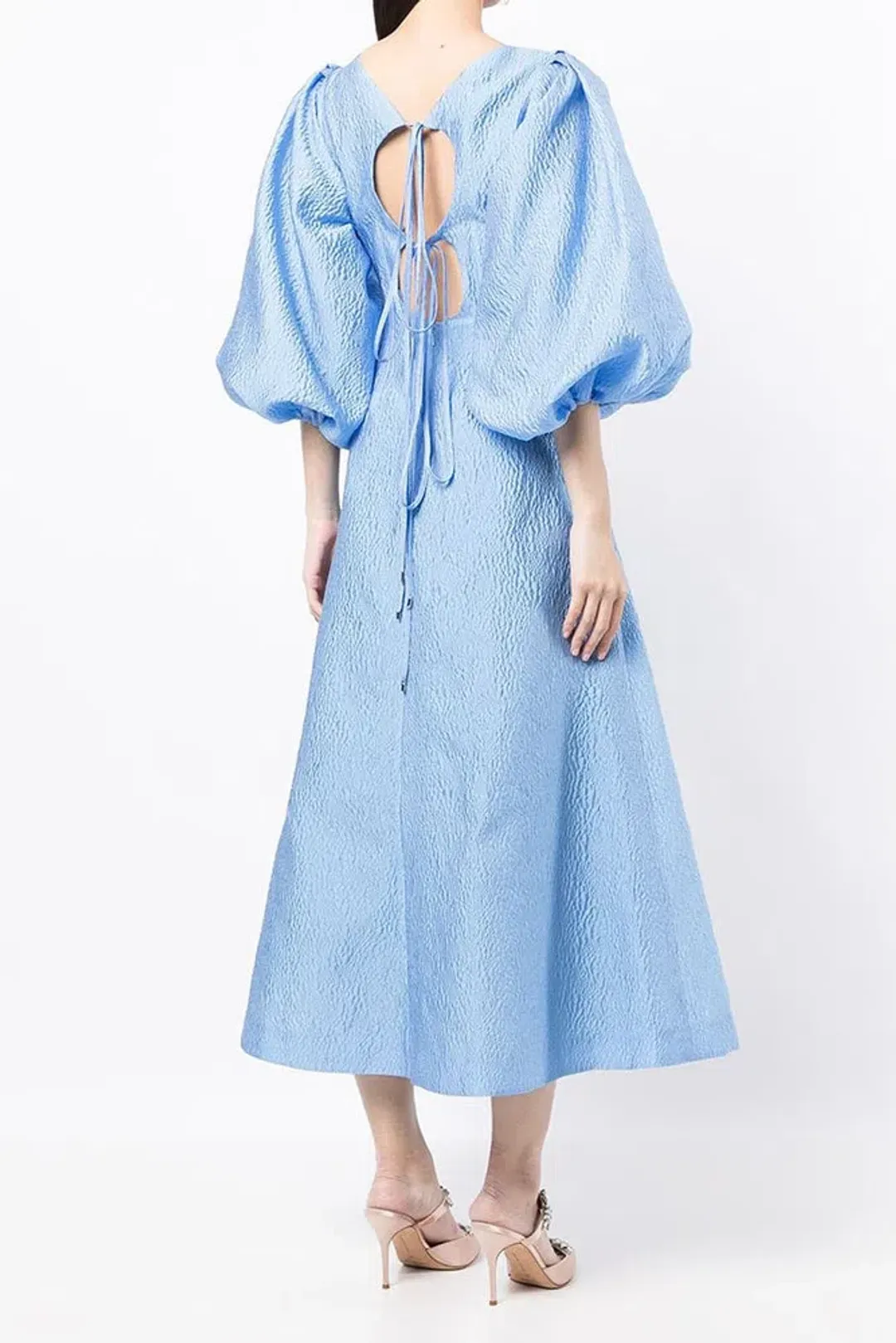 Rachel Gilbert Emiko Balloon-Sleeve Maxi Dress Blue Size 3/Au 12 for rent on The Volte - main image