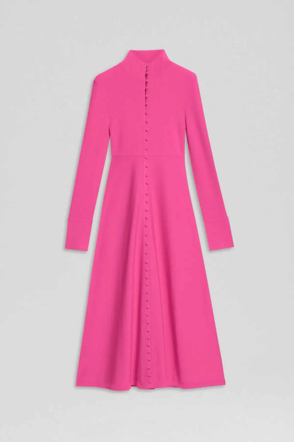 Scanlan Theodore Crepe Knit Button Polo Dress Fuchsia Size AU 8 - Image 5