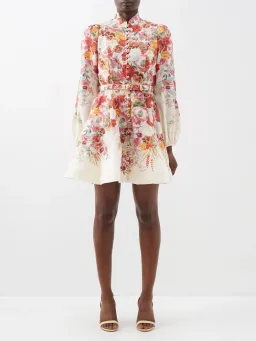 Zimmermann Wonderland Buttoned Mini Elka Poppy Ivory Size 4 / AU 14 for rent on The Volte - image 1