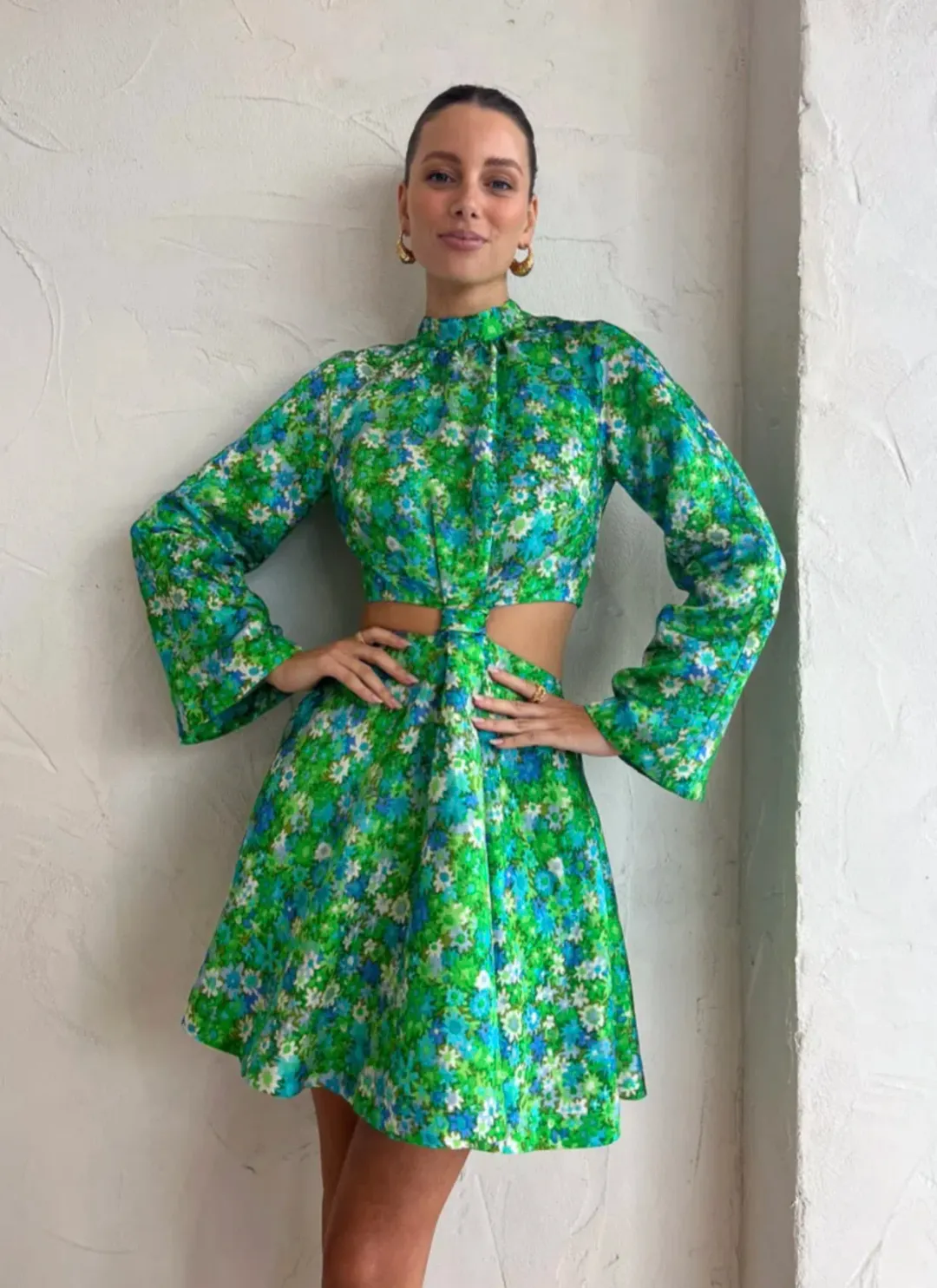 Alemais Cassandra Cut Out Mini Turquoise Size AU 8 for rent on The Volte - main image