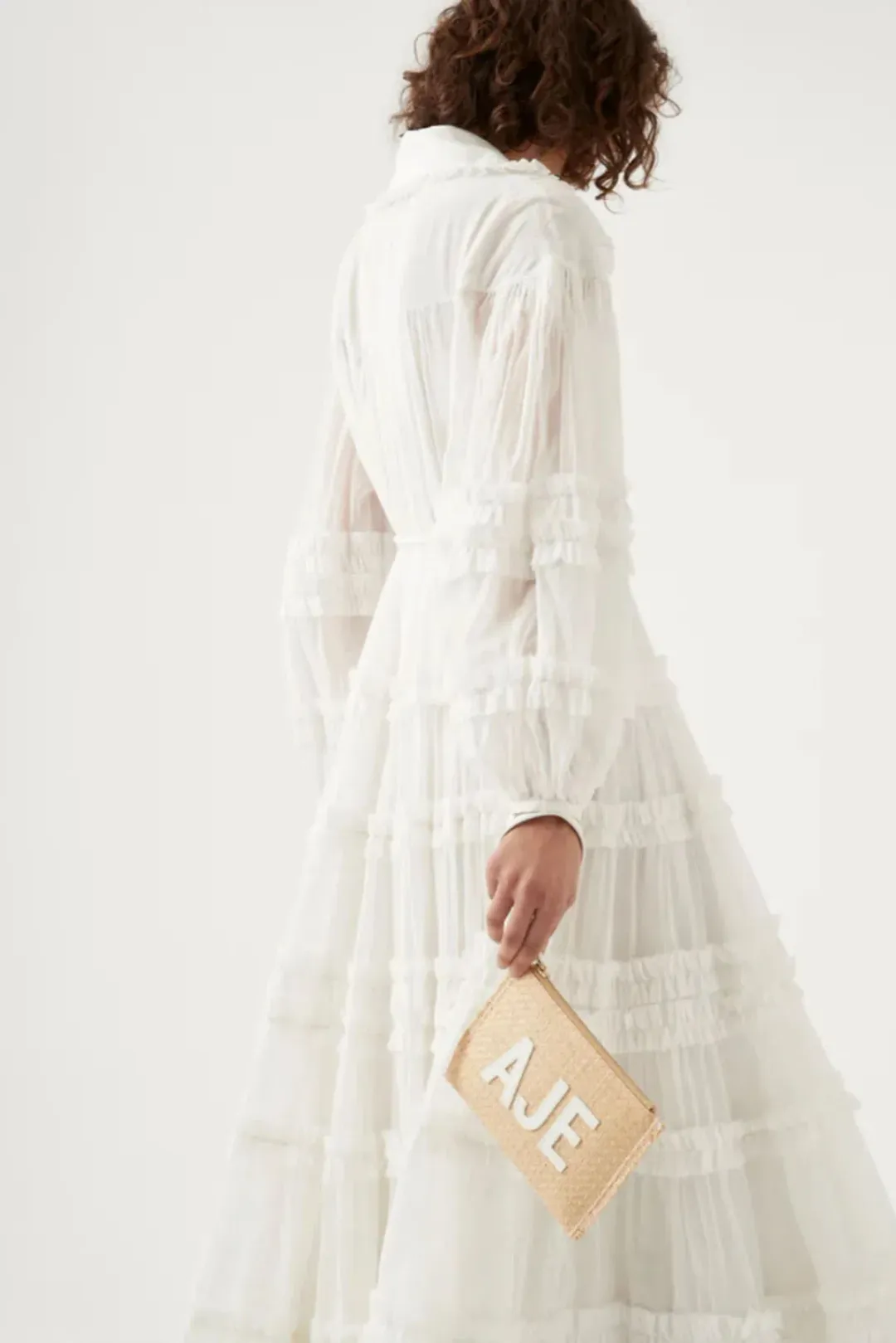 Aje Memento Tiered Maxi Dress In White Size AU 12 for rent on The Volte - main image