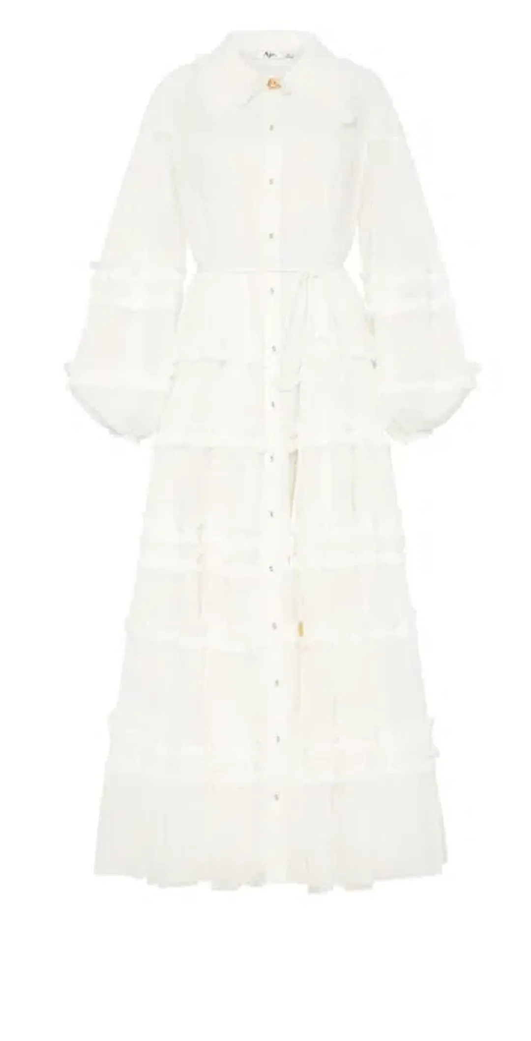 Aje Memento Tiered Maxi Dress In White Size AU 12 for rent on The Volte - main image