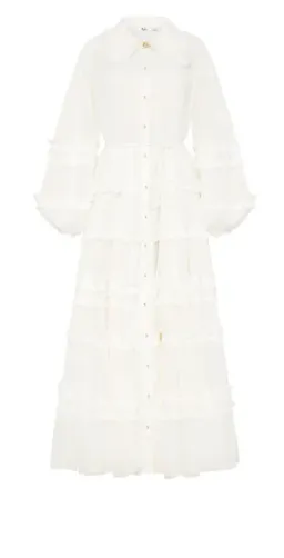 Aje Memento Tiered Maxi Dress In White Size AU 12 for rent on The Volte - image 3