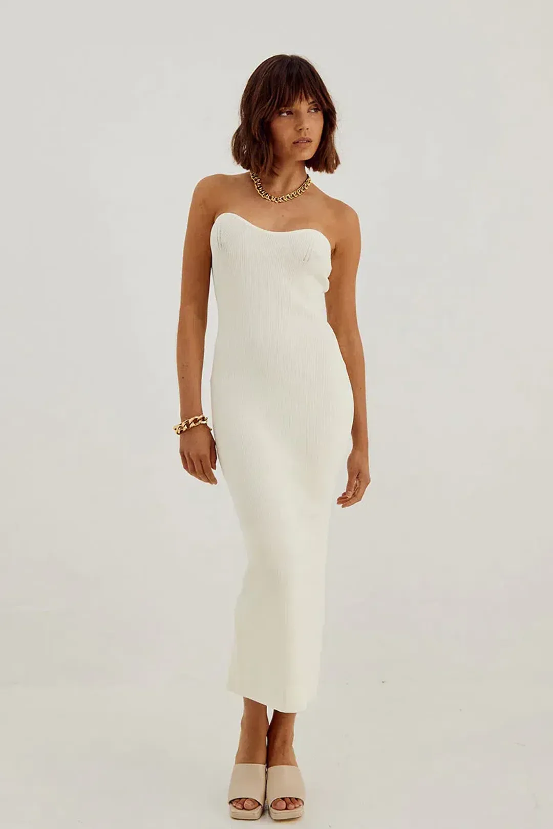 Sovere Studio Pixie Knit Midi Dress Buttermilk Size 6 for rent on The Volte - main image