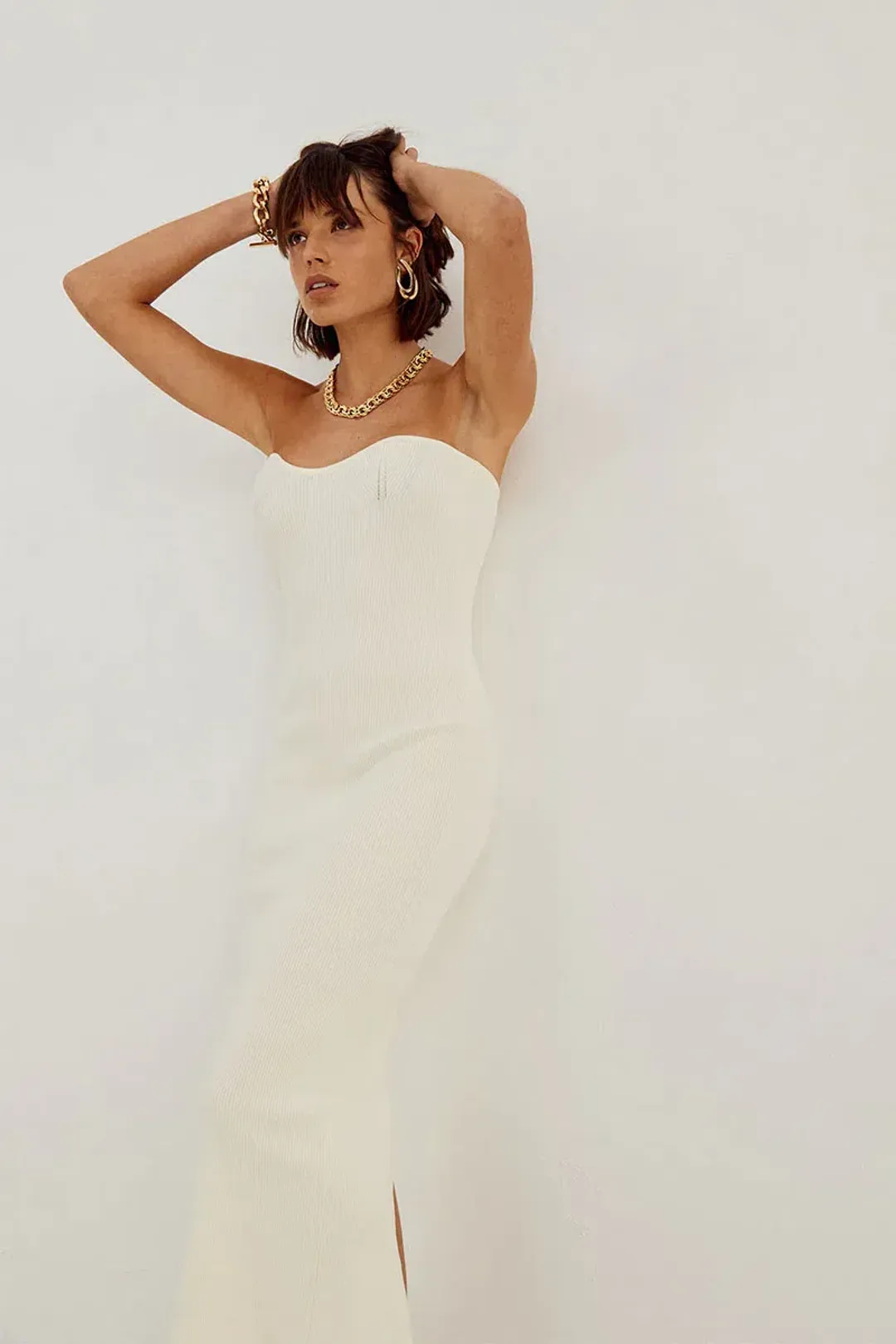 Sovere Studio Pixie Knit Midi Dress Buttermilk Size 6 for rent on The Volte - main image