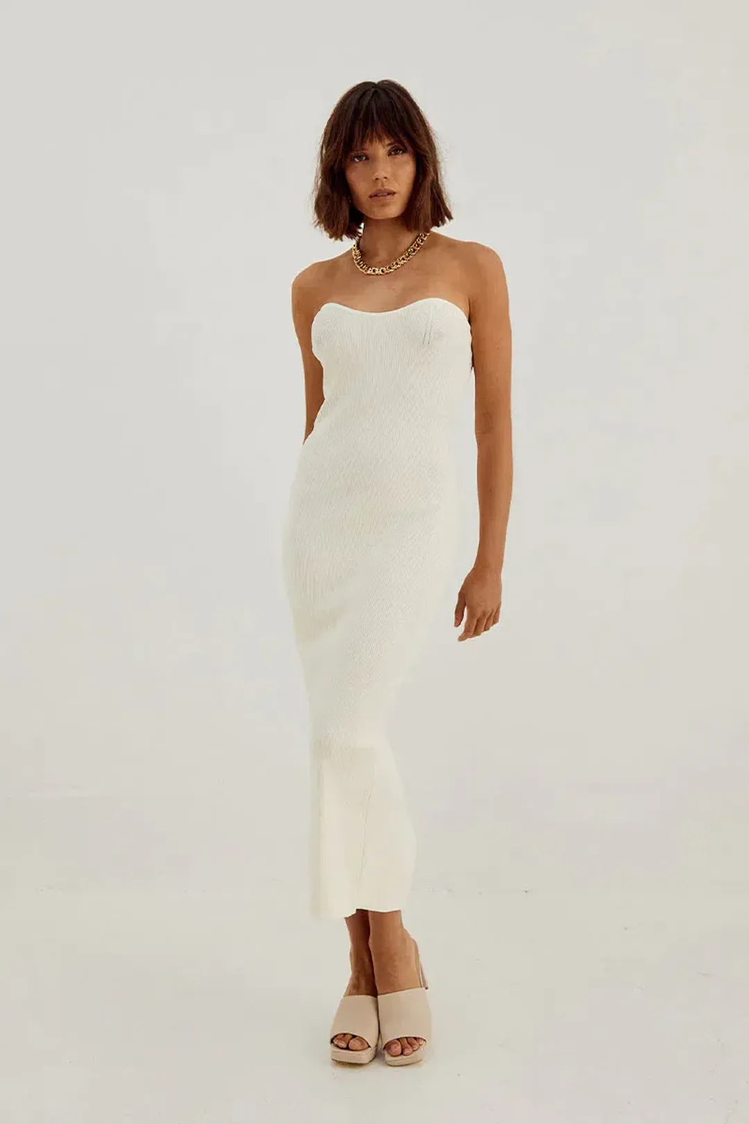 Sovere Studio Pixie Knit Midi Dress Buttermilk Size 6 for rent on The Volte - main image
