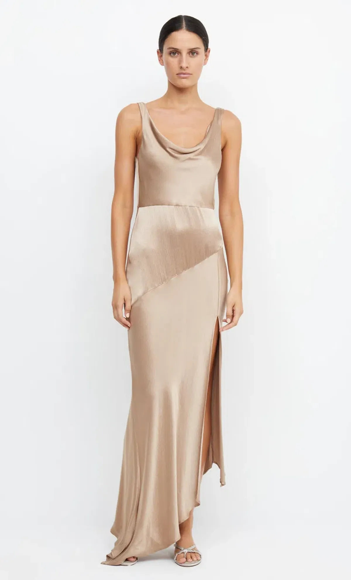 Bec & Bridge Moondance Cowl Dress Golden Size 12 for rent on The Volte - main image