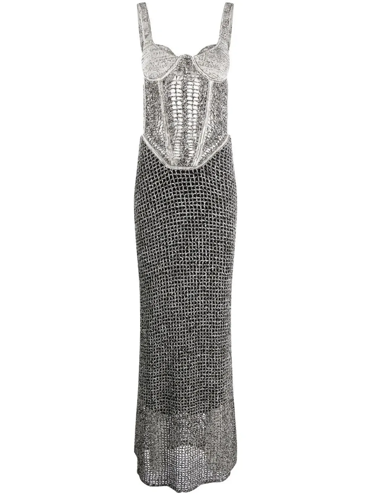 Dion Lee Marled Double Cup Corset Dress in Black Marle Size S / Au 8 - Image 5