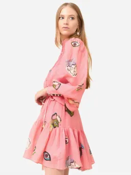 Alemais Cleo Smock Mini Dress Pink Size 8 AU for rent on The Volte - image 4