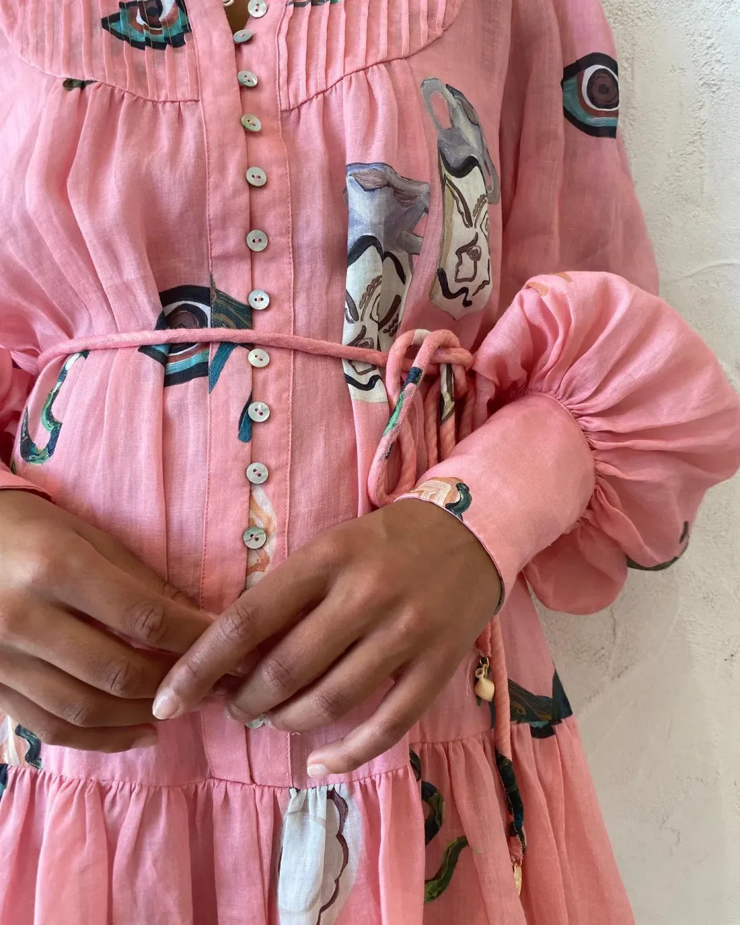 Alemais Cleo Smock Mini Dress Pink Size 8 AU for rent on The Volte - main image