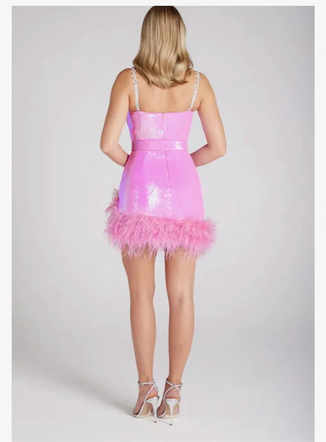 Nadine Merabi Fifi Mini Dress Pink Size L / Au 12 for rent on The Volte - main image