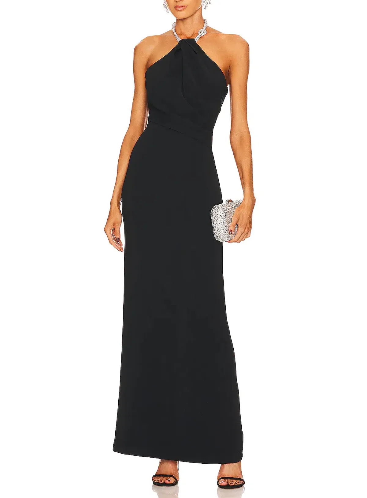 Solace London Riva Maxi Dress in Black Size 10 / M for rent on The Volte - main image